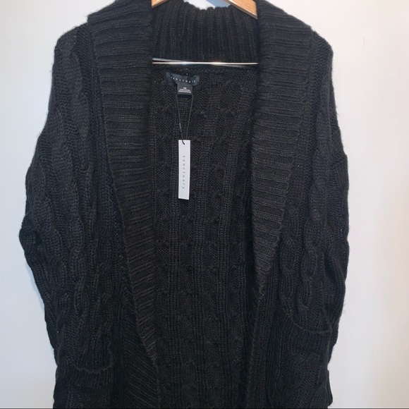 Sanctuary Ultimate Cable Cardi in Black Nite - Picture 4 of 6